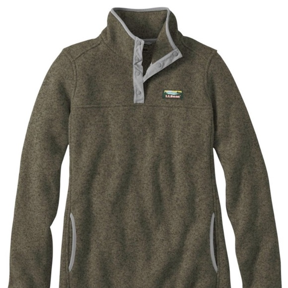 L.L. Bean Tops - LL Bean Sweater Fleece Pullover W M Kelp Green